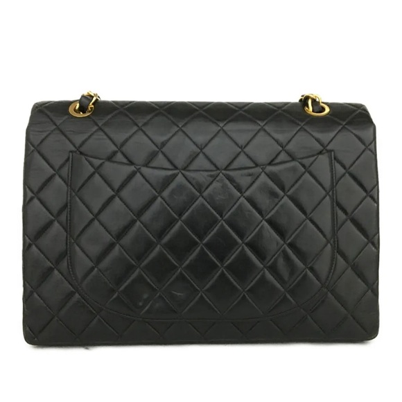 CHANEL Maxi Jumbo 34 Quilted Matelasse XL Lambskin w/Chain Shoulder Bag with Box - Picture 5 of 12